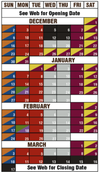 SkiBoard Calendar 2018-19