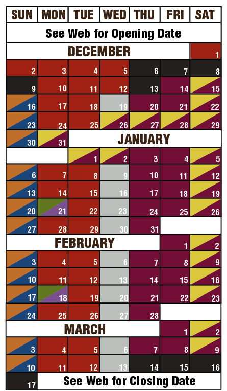 Tube Calendar 2018-19