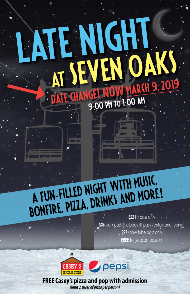 Ski, snowboard & snow tube with ski lifts in Boone, IA